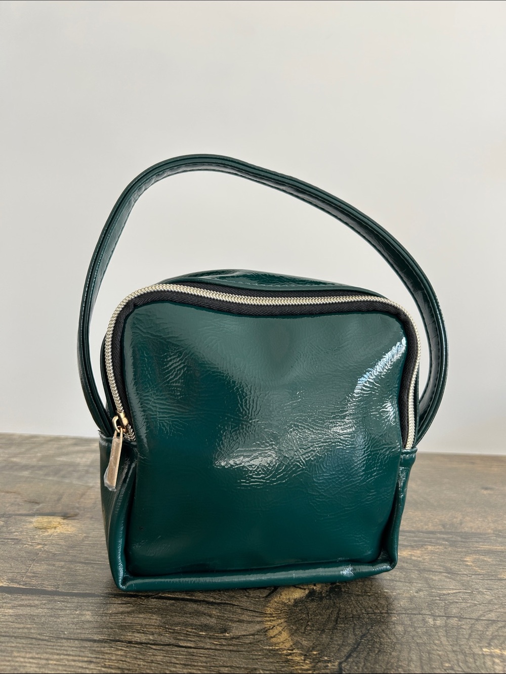 Sephora Dark Green Patent Cube Bag